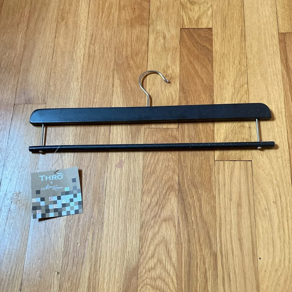 NWT Thro Marlo Lorenz Black wooden Slacks Hanger